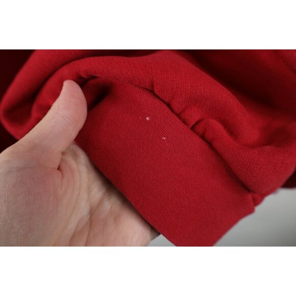Vtg Nike Mens L Distressed Spell Out Travis Scott Mini Swoosh Sweatshirt Red - Picture 15 of 16